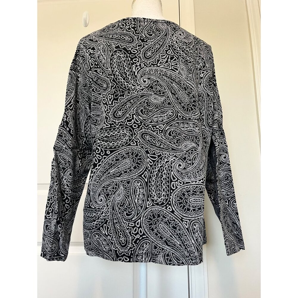 2 pc Lot Croft & Barrow Long Sleeve Shirts Womens Sz 1X Paisley Abstract Pattern - Picture 5 of 16